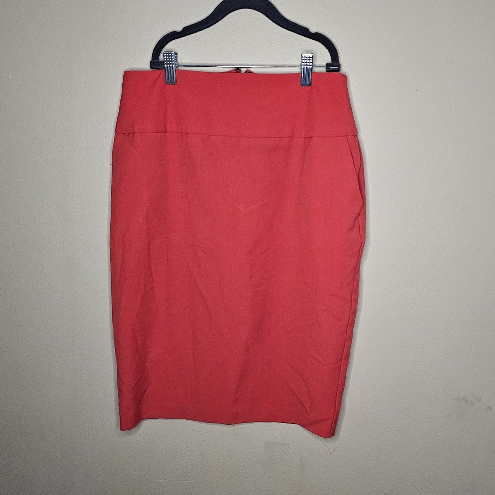 Metaphor Red Size 4 High Waisted Pencil Business Formal Skirt With Pockets